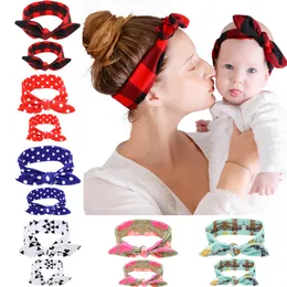 Wholesale 2Pcs/Lot Headwear for Mother and Newborn Butterfly Bow Hairband Turban Knot Headband Kids Hair Accessories In Stock