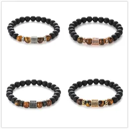 4 Colors Trendy 8mm Black Stone Pave CZ Hexagon Prism Charm Bracelet Men Women Bracelet Jewelry Pulseira Jewelry