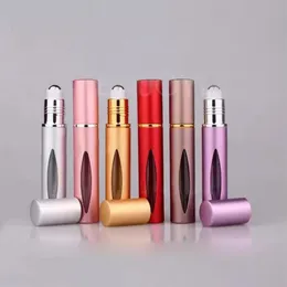 Seyahat 10 ml Mini Rulo Parfüm Şişesi Doldurulabilir Şişeler 10cc Alüminyum Uçucu Yağ Çelik Metal Rulo Top Koku Aromaterapi Yağ Sıvı