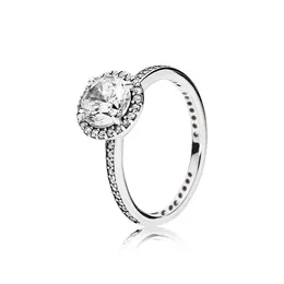 Anello in vero argento sterling 925 con diamante CZ con cofanetto originale Fit Pandora stile anello nuziale gioielli di fidanzamento per donne ragazze