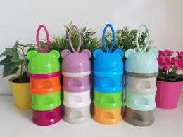 Baby Feeding Portable Newborn Milk Container Infant Kids Formula Milk Powder Three Grid Snacks Candy Supplies Boxes