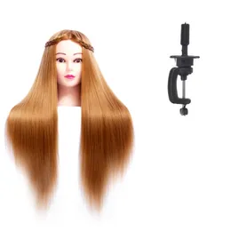 Syntetyczne lalki do włosów dla fryzjerskich 24 -calowe manekin trening lalki głowy manekina profesjonalne fryzury