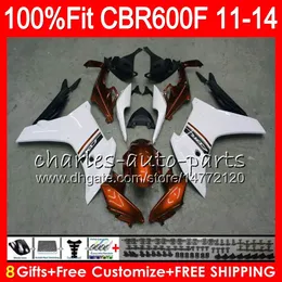 Injection Orange white Body For HONDA CBR600 F4i CBR 600 F 2011 2012 2013 2014 115HM.41 CBR600F4i CBR600 F 600F CBR600F 11 12 13 14 Fairing