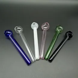 6 Renkler Cam Yağ Brülör Boru Ucuz Mini 4.0 Inç Duman Su Borusu Fıskiye Cam Tüp Yağ Brülör Boru Tütün Sigara Aksesuarları