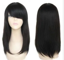 FIXSF268 ny stil långa svarta raka cosplayperuker för moderna kvinnors hårperuk
