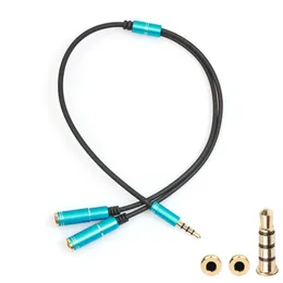 3,5 mm hörlursdelare 1 till 2 y hörlurar Splitter Audio Aux Cable Adapter Headset Jack Audio Conversion Distribution Splitter Universal