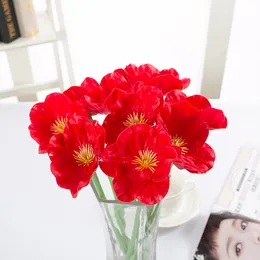 artificial flowers fake flowers mini poppy wedding bouquet wedding flowers pu and plastic flower decorating party and wedding
