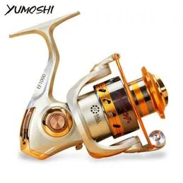 Yumoshi EF1000-7000 12BB 5.2：1金属紡績フィッシングリールフライホイール/塩水釣り道具アクセサリー