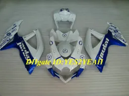 Kit de rebarba para SUZUKI GSXR600 750 K8 08 09 GSXR 600 GSXR750 2008 2009 ABS Branco azul Carcaças + presentes SE09
