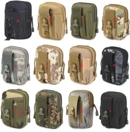 Kozmetik çantalar 5'universal açık taktik kılıf askeri molle kalça bel kemeri çanta cüzdan çantası çanta telefon kasası için iphone için fermuar