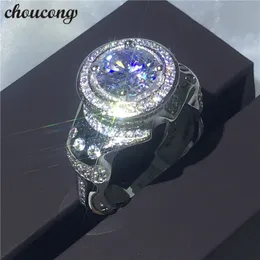 Choucong Luxury Male Ring 3CT Diamonique Zircon 925 Sterling Silver Fylld Engagemang Bröllop Band Ringar För Män Bijoux SZ 7-13