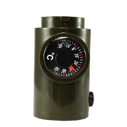 Multifunktion Camping Vandring Emergency 7 I 1 Survival Whistle with Compass Thermometer förstoringssökare