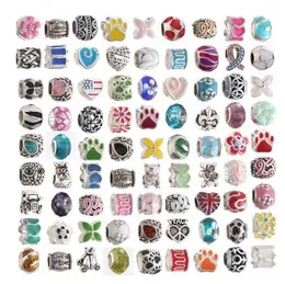 Moda 925 Silver European Charms Crystal CZ Metal Luźne Koraliki Fit Pandora Bransoletka Wisiorek Wąż Łańcuch DIY Dzieci Biżuteria CCA10501 600 sztuk