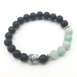 SN1286 Fashion Women`s Buddha Bracelet New Design Amazonite Lava Stone Jewelry Balance Chakra Bracelet Free Shipping