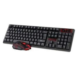 Drop Shipping 2.4 GHz Wireless Multimedia Gaming Keyboard Mouse Combo Set med USB-mottagare för PC Laptop Notebook Desktop