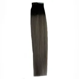 Taśma w Remy Human Hair Extensions 100g bez szwu skóry Wątek 7A Szare Taśmy Extensions Hair Extensions 40 sztuk Silver Grey Tape Extension