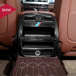 Kolfiberklistermärke för BMW 5 -serie F10 F18 CAR CENTER CONSOLE COVER Luftkonditioneringsuttag Dekorativ ram Auto Accessor206m