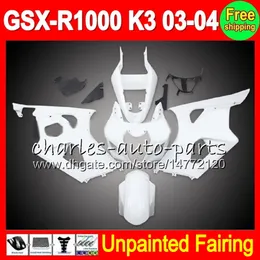 8Gifts Unpainted Kit Carenagem Completa Para SUZUKI GSX-R1000 03-04 GSXR1000 GSX R1000 GSXR 1000 K3 03 04 2003 2004 Carcaças Carroçaria corpo kit novo