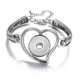Heart Charm Bracelets for Girlfriend fit 18mm Noosa Chunks Buttons Drawstring Magnetic Clasp Silver Plate Snap Jewelry for Sale