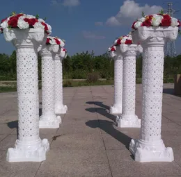 Hollow Filar Kwiat Design Roman Columns White Color Plastic Pillars Road Cytowany rekwizyty Ślubne Dekoracje WT075