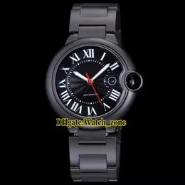 Nowy 42mm Data WSBB0015 Czarny Dial Automatyczny Zegarek Mens Pvd Czarny Bransoletka Sapphire Szkło Wysokiej Jakości Gents Zegarki Sportowe
