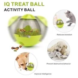 Nontoxic Bite Resistant Toy Ball for Pet Dog Food Treat Feeder Exercise Game IQ Training Tumbler Spills Food Balls258P