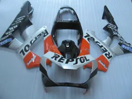 Livre personalizado Conjunto de Carenagens para Honda CBR900RR CBR929 2000 2001 prata laranja carenagem preta kit CBR929RR00 01 HF38