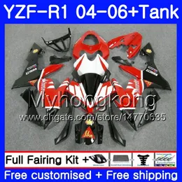 Body + Tank för Yamaha YZF 1000 YZF R 1 YZF-R1 Santander Red Hot 2004 2005 2006 232HM.38 YZF1000 YZF R1 04 06 YZF-1000 YZFR1 04 05 06 FAIRING