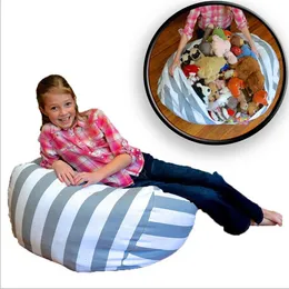 Kids Storage Bean Bags 18inch Plush Toys Beanbag Chair Bedroom Stuffed Animal Room Mats Portable Clothes Storage Bag