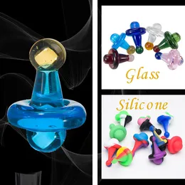 Buntes massiv farbiges Universalglas / Silikon-Kugelkappen-Kuppel Rauchen Zubehör für Glaswasserleitungen, DAB-Öl-Rigs, Quarz Banger-Nägel