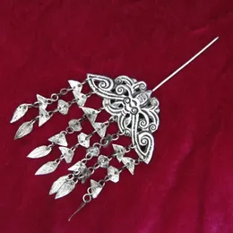 Miao Township Dongzhai Handgjorda Miao Silver Kostym Hanfu Klassisk Step Rocker Hårspinnar Flödande Su Hairpin Butterfly Butterflies