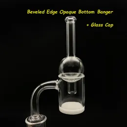 Najnowszy fazowany krawędź Gavel Paznokcie Nieprzepłynny kwarcowy Banger z szklaną bąbelkową czapką 10 mm 14 mm 18 mm kwarcowy Bangers na szklane platformy DAB