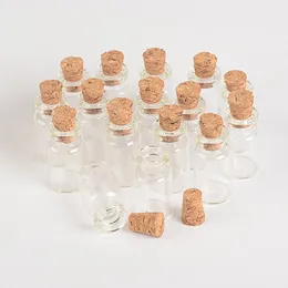 도매 1ml 미니 유리 병 바이알 코르크 빈 tiny 투명 유리 병 항아리 13 * 24 * 6mm 100pcs / lot 무료 배송