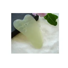 10 sztuk / partia Gua Sha Guasha Face Massage Tool Natural Axis Jade Opieka zdrowotna Jade Masaż Darmowa Wysyłka