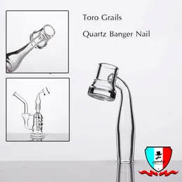 Grails Quarz-Banger-Nagel, 45-Grad-Rauchzubehör mit Schlitz, 5 mm dicker Boden für Glasschüssel, 10 mm, 14 mm, 19 mm, männlich, weiblich