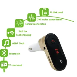 Bluetooth FM-sändare för bil, trådlös Bluetooth-radiosändareadapter med handfri samtal Bluetooth-kit med USB-laddare