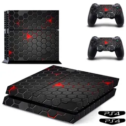 Custom Black Red Cool New PS4 Skin Decal Sticker For PlayStation4 Console and 2 controller skins