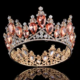 Luxury Bridal Crown Surper Big Rhinestone Crystals Wedding Crowns Crystal Royal Crowns Hair Accessories Party Tiaras Baroque Chic 253g