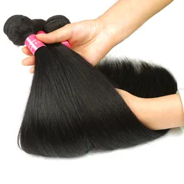 Capelli vergini brasiliani all'ingrosso dritti 3 pacchetti si occupano di capelli dritti brasiliani intrecciati 9a bundle di capelli umani brasiliani