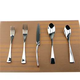 5pcs/partia srebrna 18/10 stalowa stalowa zastawa stalowa czarny zestaw sztućców kuchennych stołowych stolików widelca