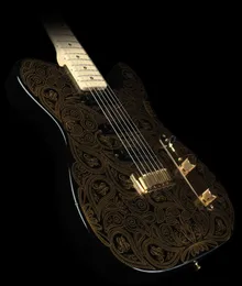 ジェームズバートンシグネチャーゴールドペイズリーエレクトリックギターメープルネックフィンガーボード、SSS 3シングルピックアップトレモロブリッジゴールドハードウェア