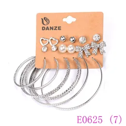 3 Set Punk Heart Bow Stud Kolczyki Zestaw Dla Kobiet Kryształowe Bowknot Earing Big Koła Studia Bijoux E0625