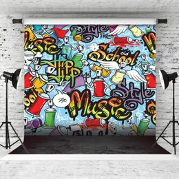 7X5ft camera backdrops vinyl cloth photography backgrounds Music graffiti wall children baby backdrop for photo studio 11038