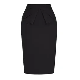 Bow-Women Women 2018 Nowy przylot Bawełniał ołówek midi vintage letni rozłam projektant zamek błyskawiczny elastyczna spódnica bodycon żeńska saias