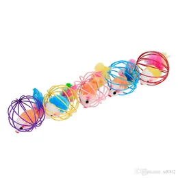 6cm Mouse In Cage Ball Teasing Cat Toy Exquisite Design Multi Color Funny Pet Mini Toys 1 8tt ff