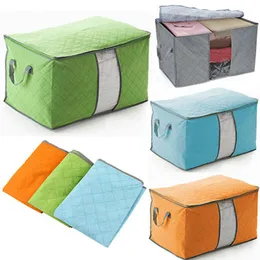 Storage Box Portable Organizer Bamboo Charcoal Non Woven Clothing Pouch Holder Blanket Pillow Underbed Storage Bag Box