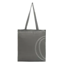 卸売 - 送料無料新しい綿の買い物袋灰色の色の文字パターンショルダーバッグ女性のハンドバッグショッピングバッグZZ084
