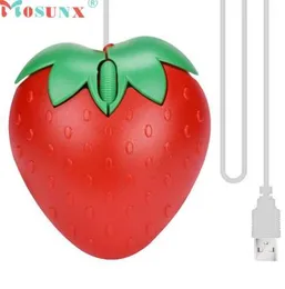 Adroit New Fashion Cute Red Strawberry Optical USB LED Wired Game Mice Mouse For PC Laptop Computer May16 drop shipping