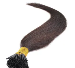 Stick I Tip in hair extensions Brown Color 1gr st pre-bonded remy hair extension 300gr Straight wave Lot, Free DHL