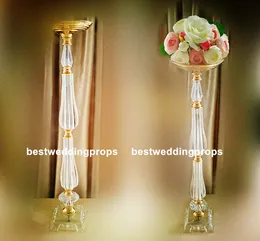 Ny stil lång akryl kristall bröllop centerpiece väg ledande stativ middag fest bord dekoration ljusstake bäst00060